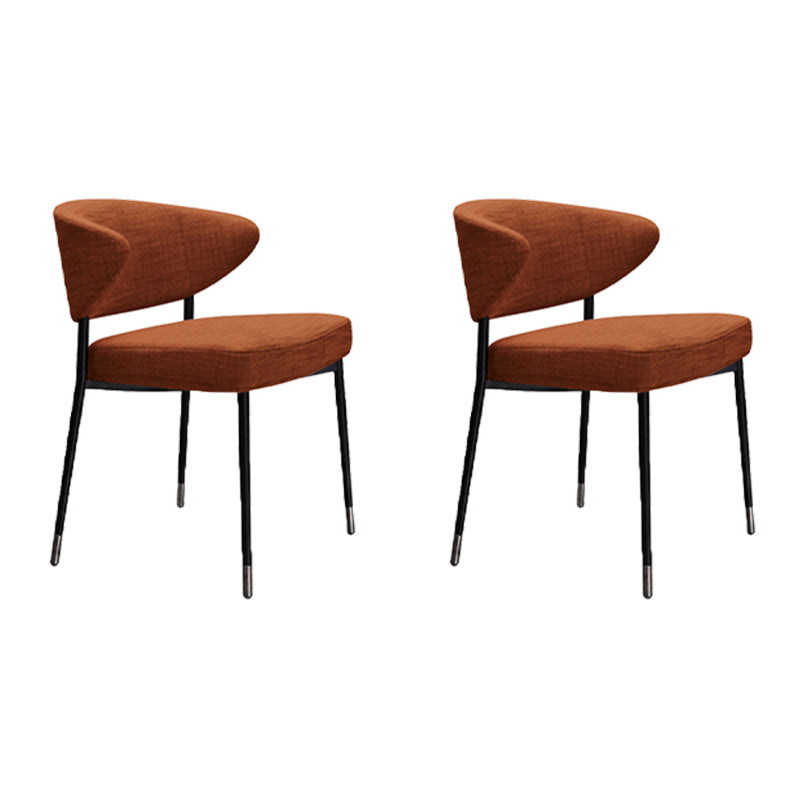 Gestoffeerde eetkamerstoelen open voor de achterkant eetstoelen met metalen benen