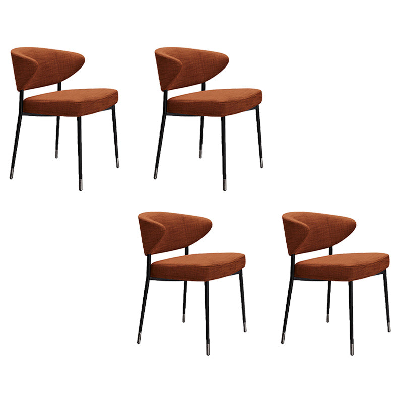 Gestoffeerde eetkamerstoelen open voor de achterkant eetstoelen met metalen benen