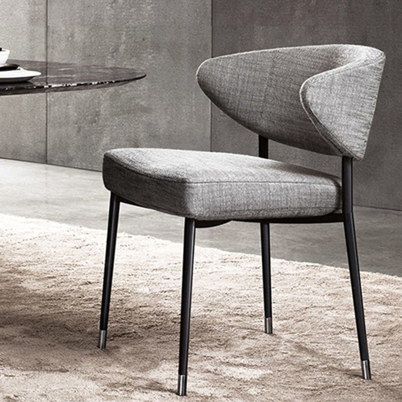 Gestoffeerde eetkamerstoelen open voor de achterkant eetstoelen met metalen benen