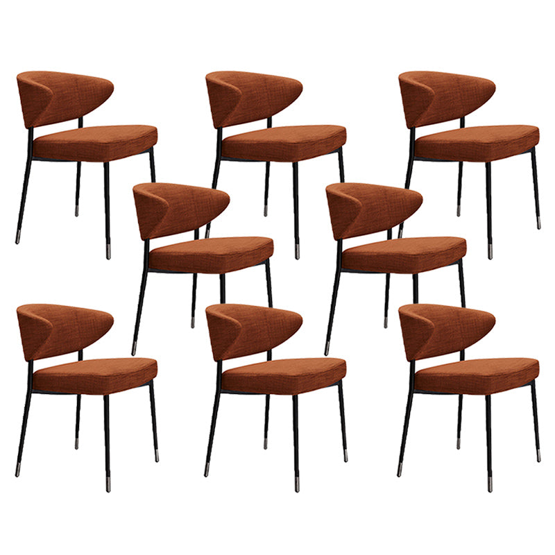 Gestoffeerde eetkamerstoelen open voor de achterkant eetstoelen met metalen benen