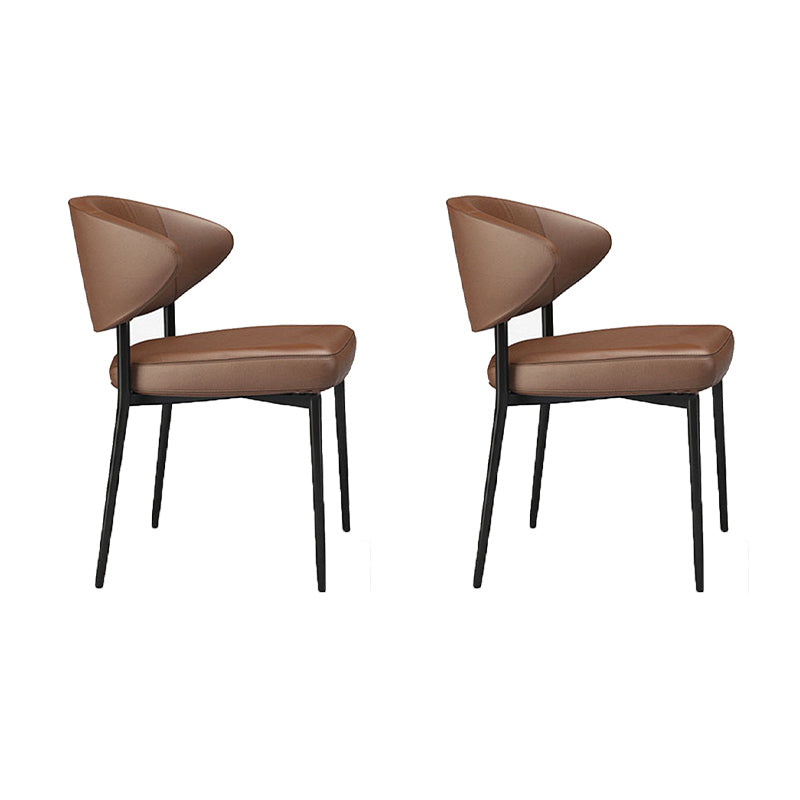 Gestoffeerde eetkamerstoelen open voor de achterkant eetstoelen met metalen benen