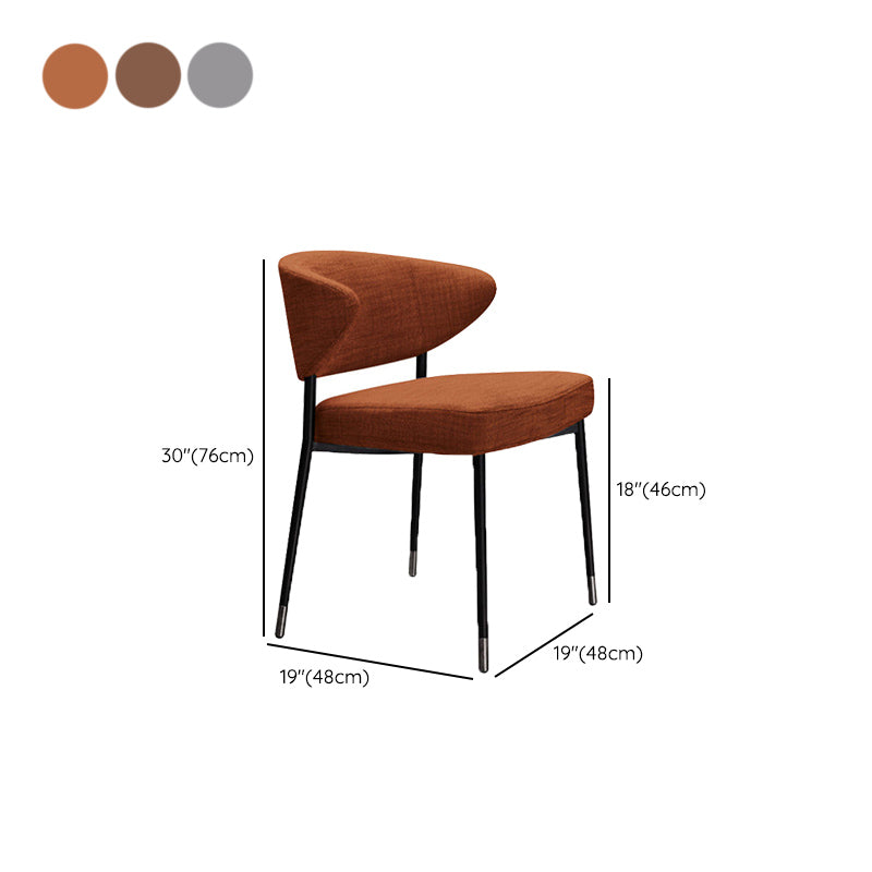 Gestoffeerde eetkamerstoelen open voor de achterkant eetstoelen met metalen benen