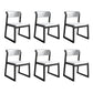 Modern Style Faux Leather Chair Open Back Side Chairs with Wood Legs for Kitchen