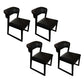 Modern Style Faux Leather Chair Open Back Side Chairs with Wood Legs for Kitchen