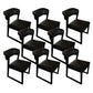Modern Style Faux Leather Chair Open Back Side Chairs with Wood Legs for Kitchen