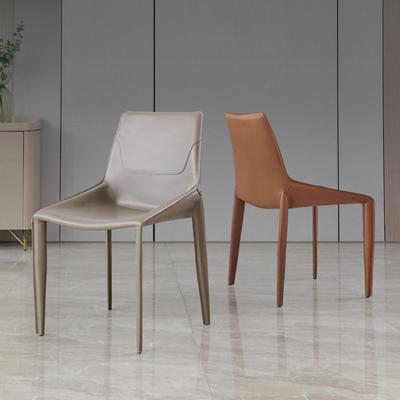 Upholstered Dining Armless Chairs Faux Leather Kitchen Dining Chairs