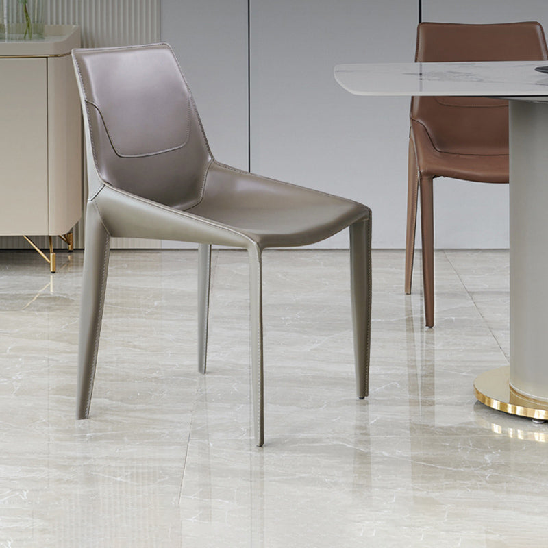 Upholstered Dining Armless Chairs Faux Leather Kitchen Dining Chairs