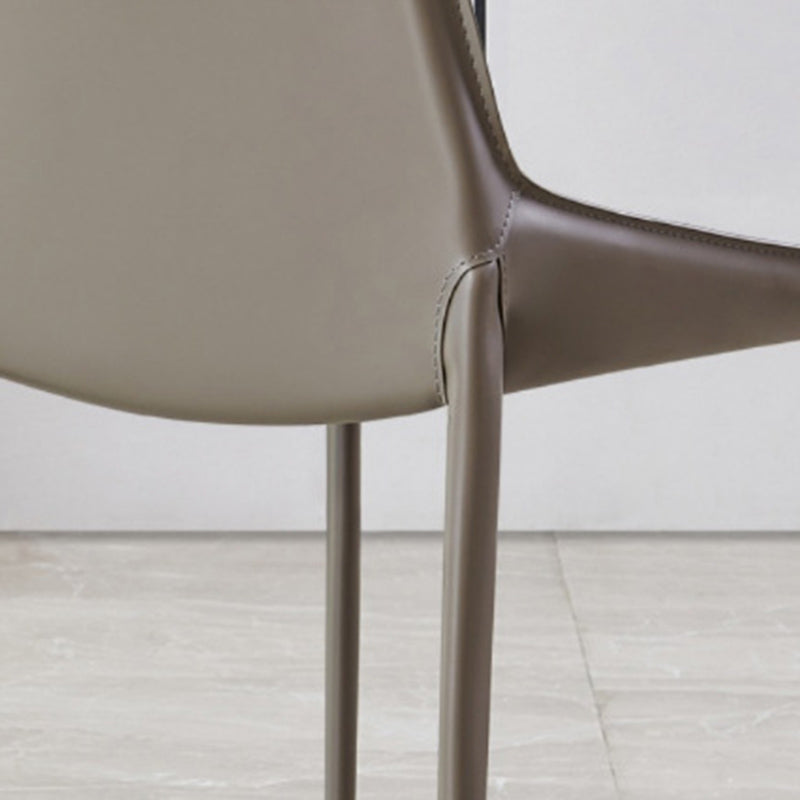 Upholstered Dining Armless Chairs Faux Leather Kitchen Dining Chairs