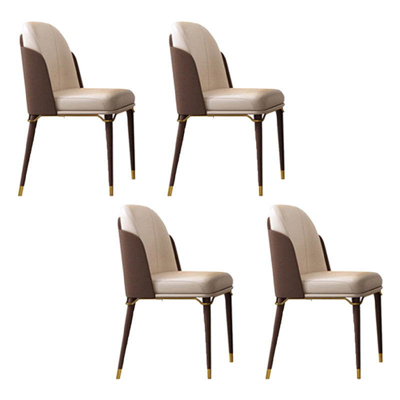 Glamstil Faux Lederstuhl Parsons Stuhl mit Holzbeinen für die Küche