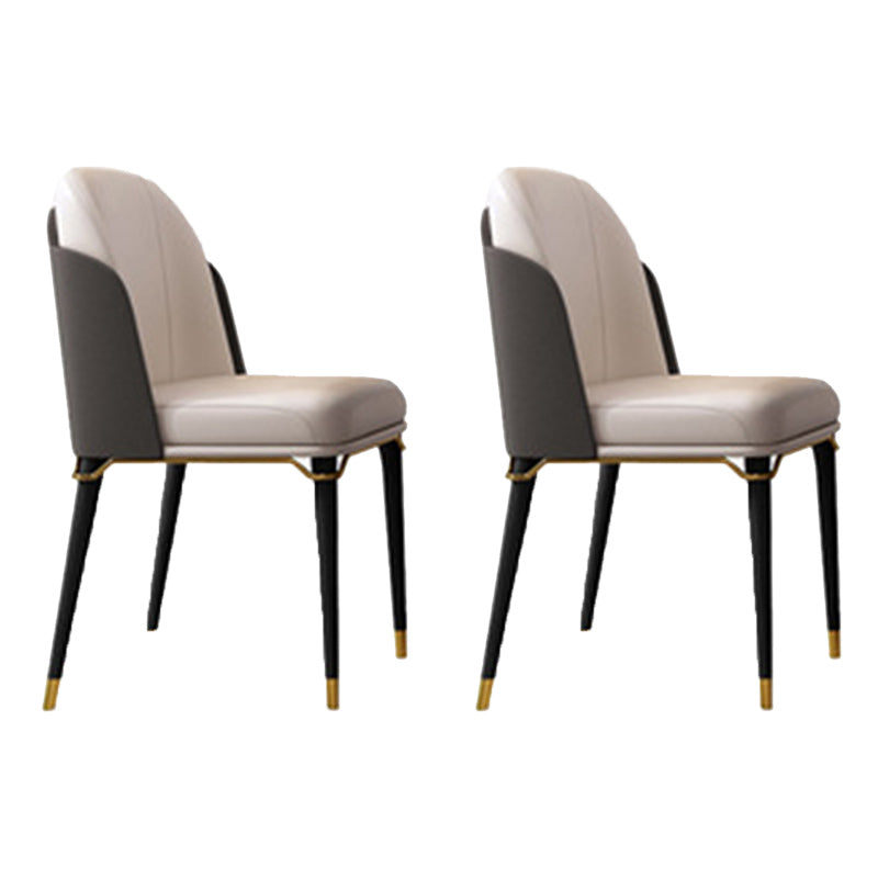 Glamstil Faux Lederstuhl Parsons Stuhl mit Holzbeinen für die Küche