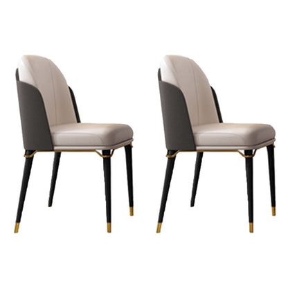 Glamstil Faux Lederstuhl Parsons Stuhl mit Holzbeinen für die Küche