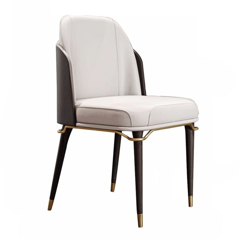 Glamstil Faux Lederstuhl Parsons Stuhl mit Holzbeinen für die Küche