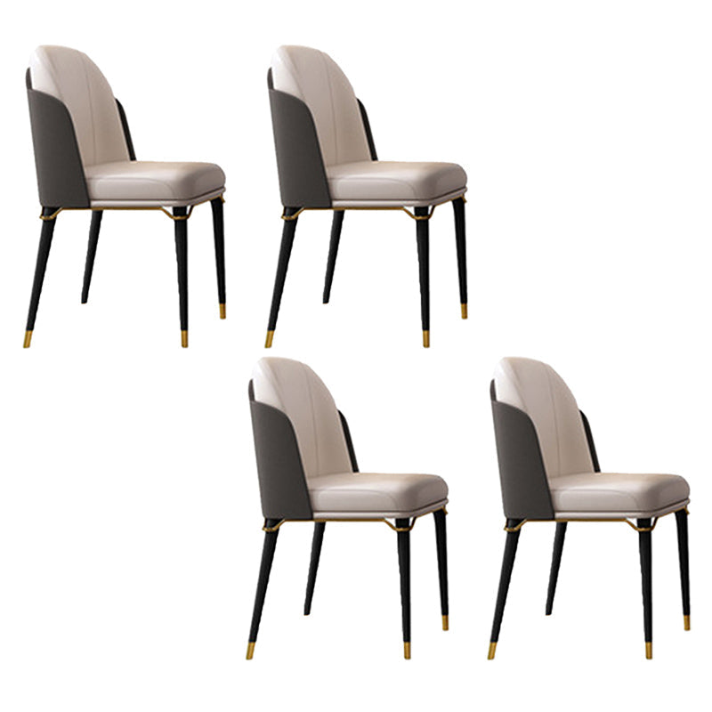 Glamstil Faux Lederstuhl Parsons Stuhl mit Holzbeinen für die Küche