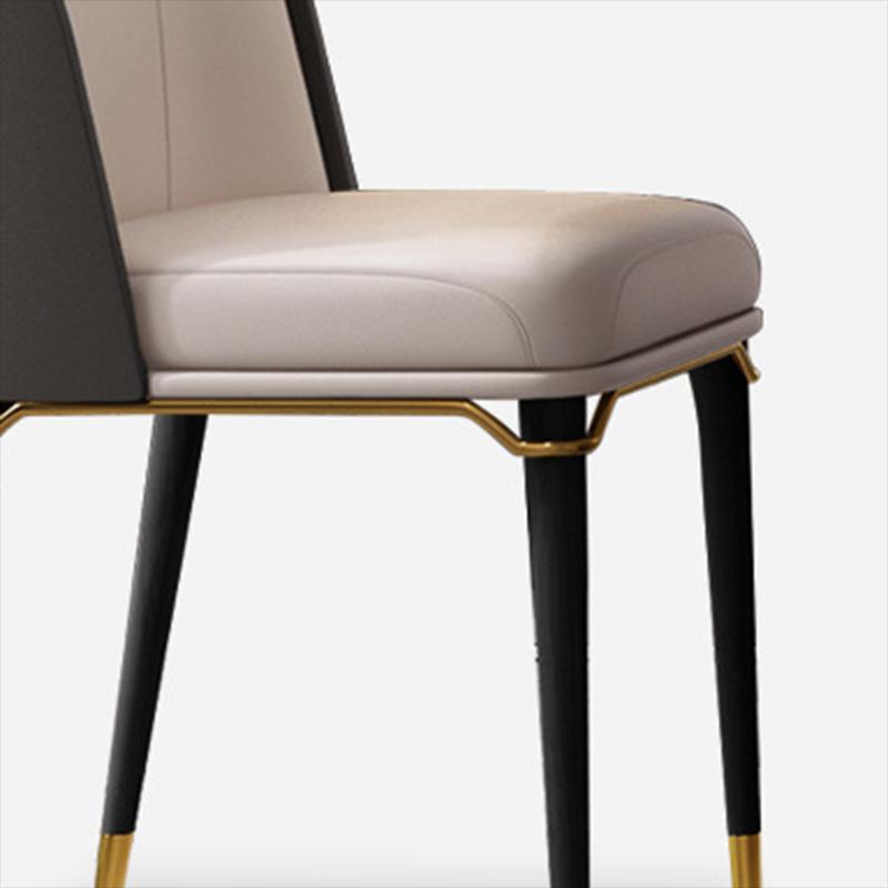 Glamstil Faux Lederstuhl Parsons Stuhl mit Holzbeinen für die Küche