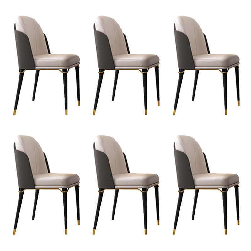 Glamstil Faux Lederstuhl Parsons Stuhl mit Holzbeinen für die Küche