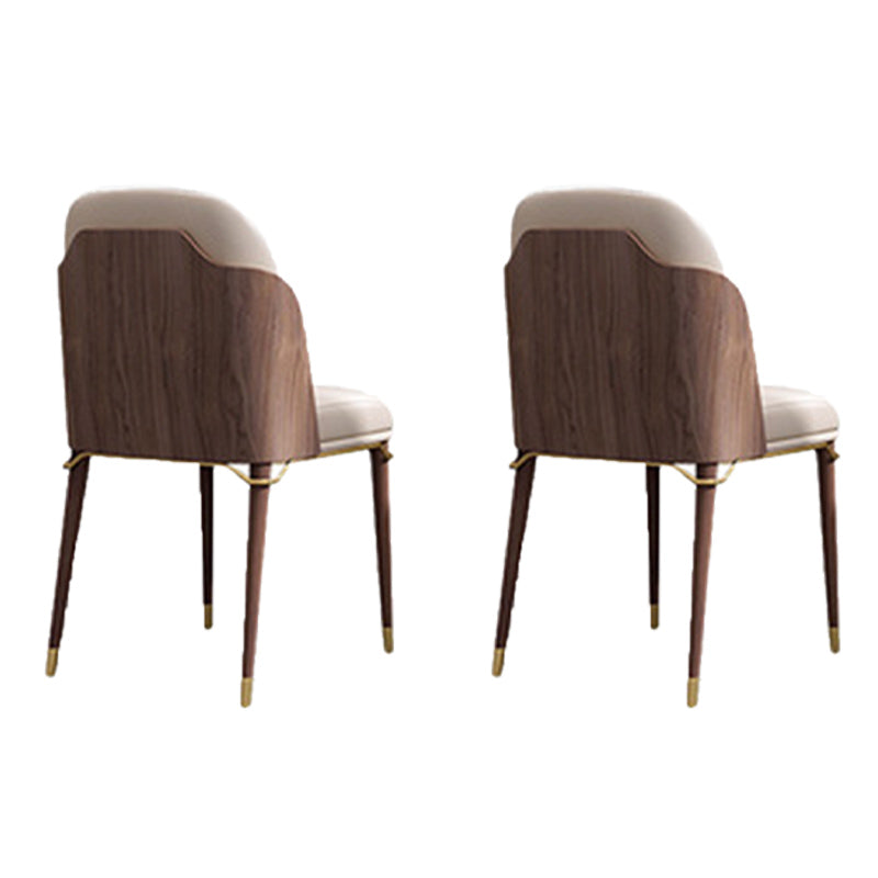 Glamstil Faux Lederstuhl Parsons Stuhl mit Holzbeinen für die Küche