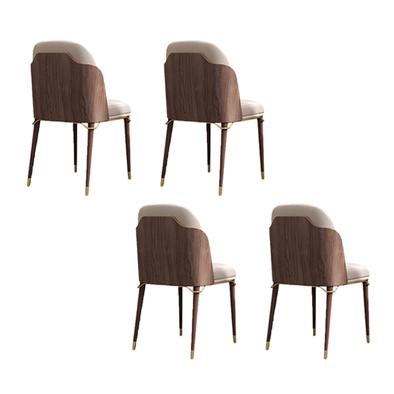 Glamstil Faux Lederstuhl Parsons Stuhl mit Holzbeinen für die Küche