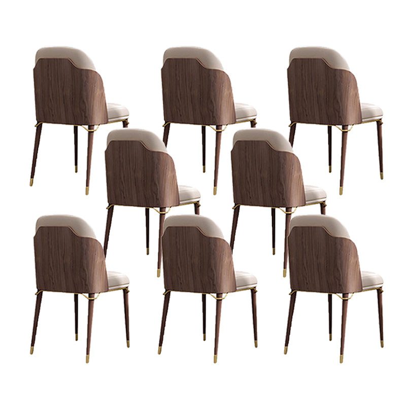 Glamstil Faux Lederstuhl Parsons Stuhl mit Holzbeinen für die Küche