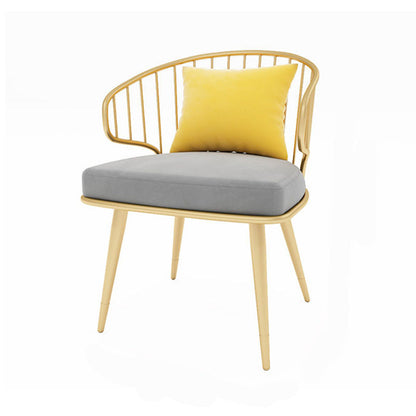 Metalen windsor achterstoelen stoffen gestoffeerde eetkamerstoelen in grijs