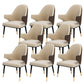 Glam Upholstered Dining Arm Chair Faux Leather Kitchen Dining Chair
