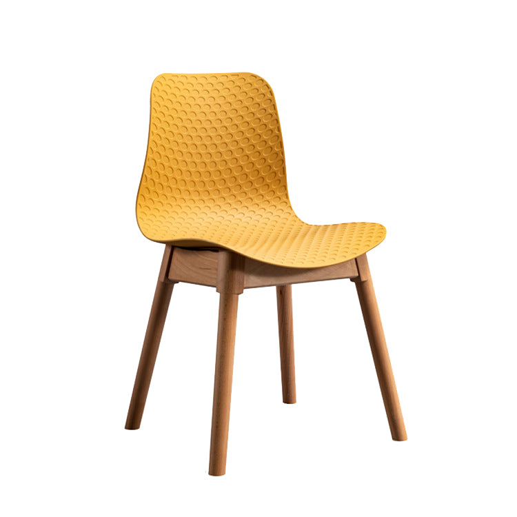 Sedie di plastica in stile nordico sedie laterali senza braccio con gambe in legno per cucina