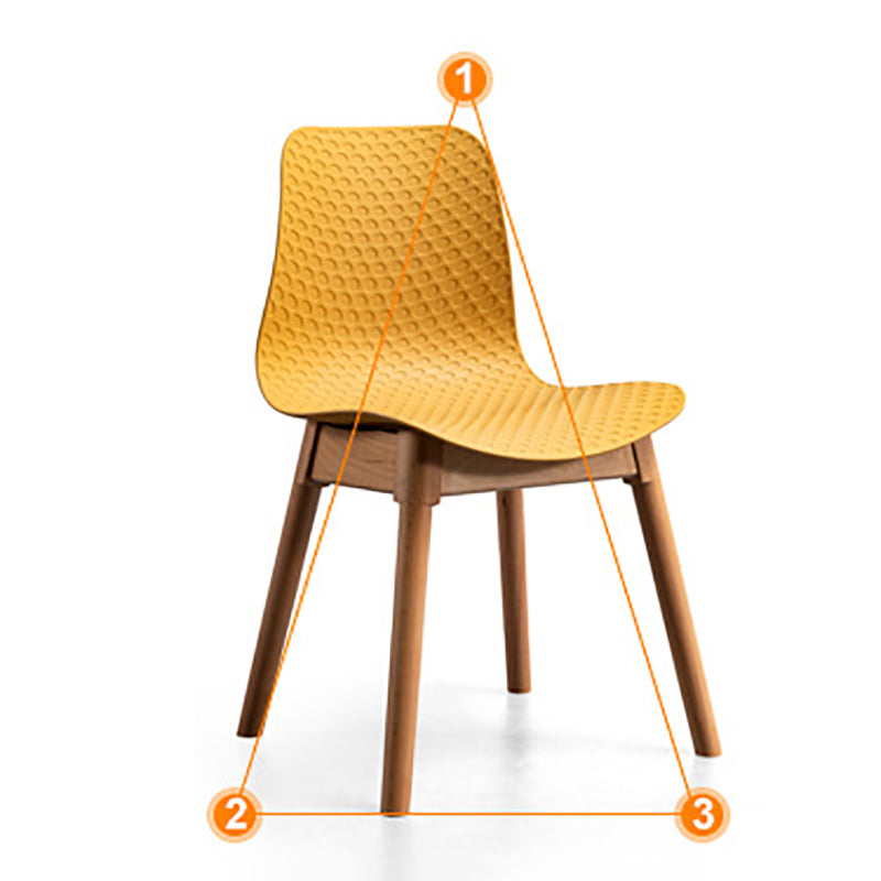 Sedie di plastica in stile nordico sedie laterali senza braccio con gambe in legno per cucina