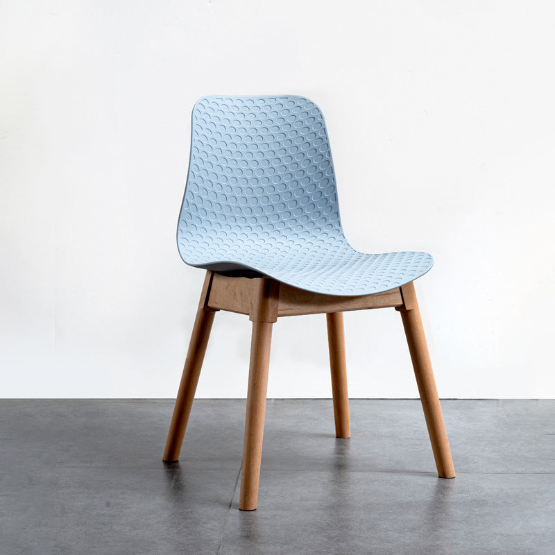 Sedie di plastica in stile nordico sedie laterali senza braccio con gambe in legno per cucina