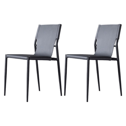 Moderne stijl zijstoel lederen eetkamerstoel met 4 poten voor thuisgebruik