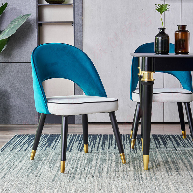 Glam Arm Chair Fabric Open Back Dining Chair for Dining Room Clearhalo 'Dining Chairs' 'Dining Tables & Seating' 'dining_chair' 'furn' 'furn_dining_chair' 'Furniture' 'Kitchen & Dining Furniture' 6452353