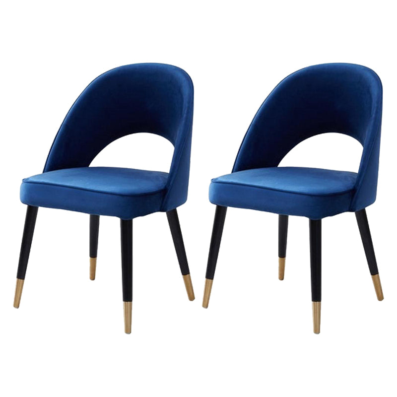 Glam Arm Chair Fabric Open Back Dining Chair for Dining Room Blue 2 Piece Set Clearhalo 'Dining Chairs' 'Dining Tables & Seating' 'dining_chair' 'furn' 'furn_dining_chair' 'Furniture' 'Kitchen & Dining Furniture' 6452361