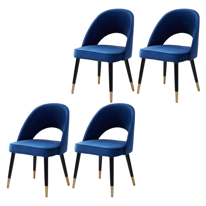 Glam Arm Chair Fabric Open Back Dining Chair for Dining Room Blue 4 Piece Set Clearhalo 'Dining Chairs' 'Dining Tables & Seating' 'dining_chair' 'furn' 'furn_dining_chair' 'Furniture' 'Kitchen & Dining Furniture' 6452364