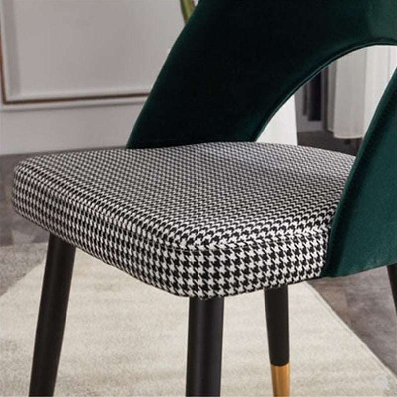 Glam Arm Chair Fabric Open Back Dining Chair for Dining Room Clearhalo 'Dining Chairs' 'Dining Tables & Seating' 'dining_chair' 'furn' 'furn_dining_chair' 'Furniture' 'Kitchen & Dining Furniture' 6452365