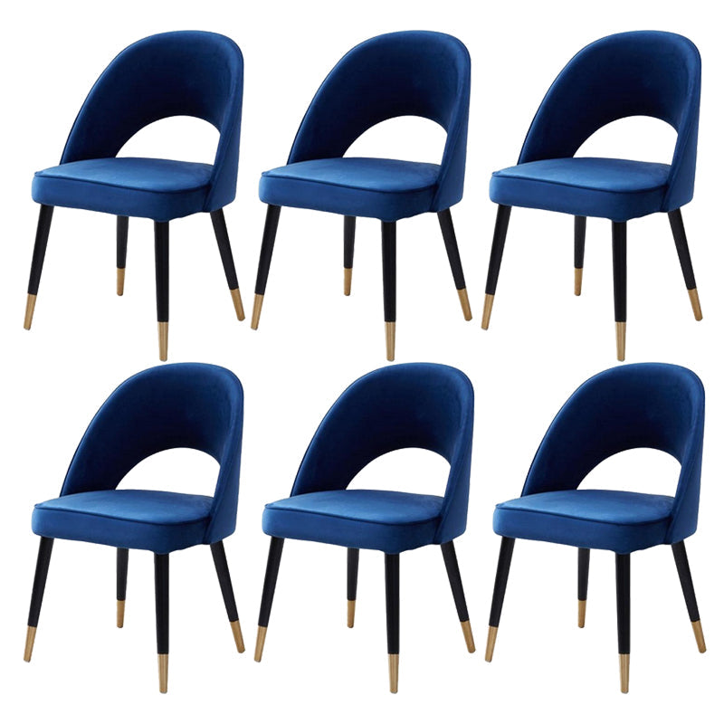 Glam Arm Chair Fabric Open Back Dining Chair for Dining Room Blue 6 Piece Set Clearhalo 'Dining Chairs' 'Dining Tables & Seating' 'dining_chair' 'furn' 'furn_dining_chair' 'Furniture' 'Kitchen & Dining Furniture' 6452366