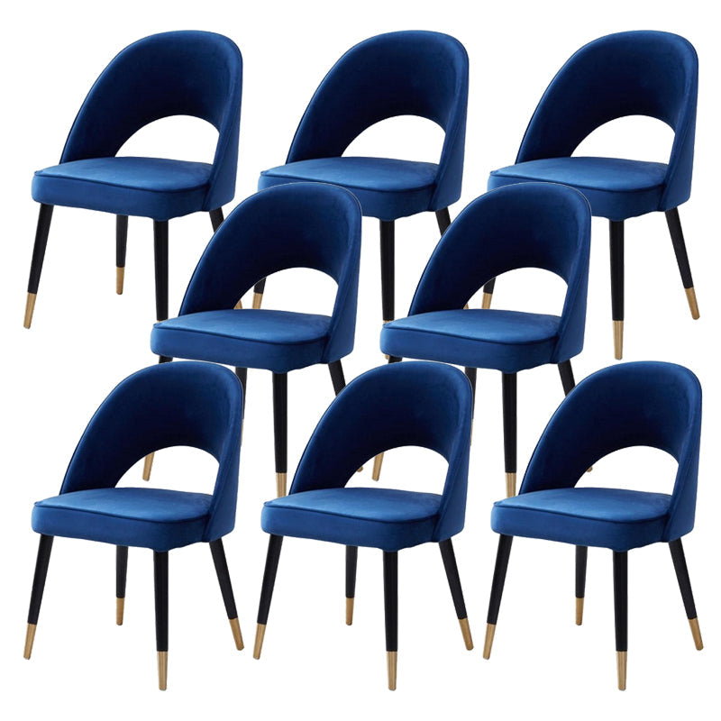 Glam Arm Chair Fabric Open Back Dining Chair for Dining Room Blue 8 Piece Set Clearhalo 'Dining Chairs' 'Dining Tables & Seating' 'dining_chair' 'furn' 'furn_dining_chair' 'Furniture' 'Kitchen & Dining Furniture' 6452368