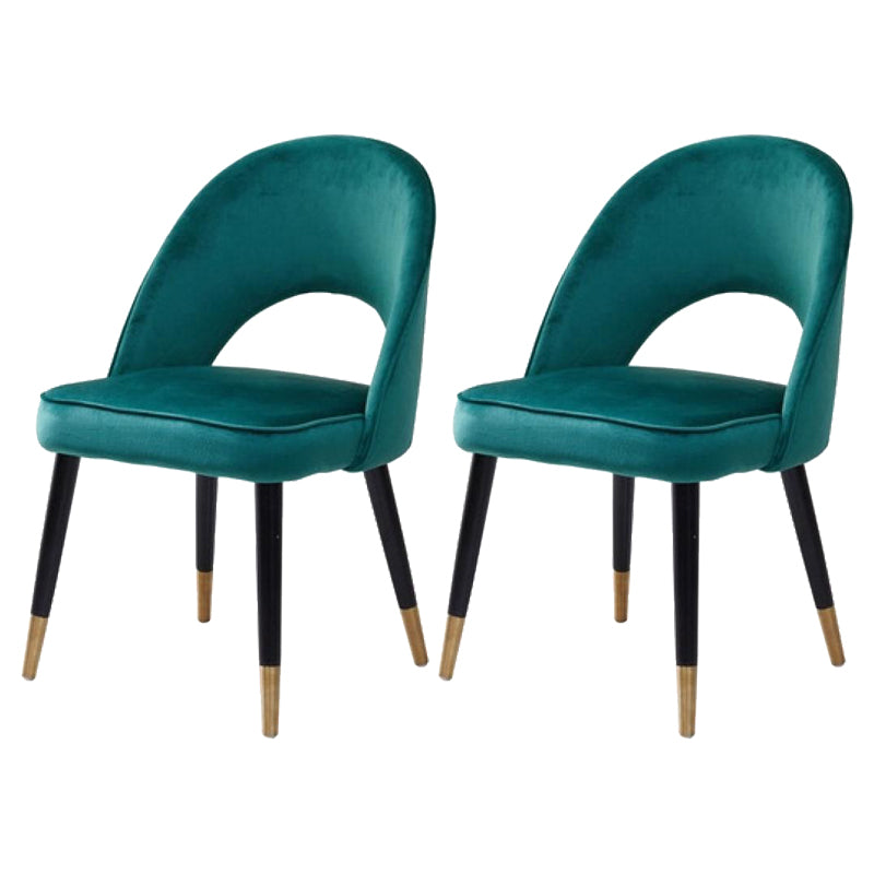 Glam Arm Chair Fabric Open Back Dining Chair for Dining Room Green 2 Piece Set Clearhalo 'Dining Chairs' 'Dining Tables & Seating' 'dining_chair' 'furn' 'furn_dining_chair' 'Furniture' 'Kitchen & Dining Furniture' 6452370