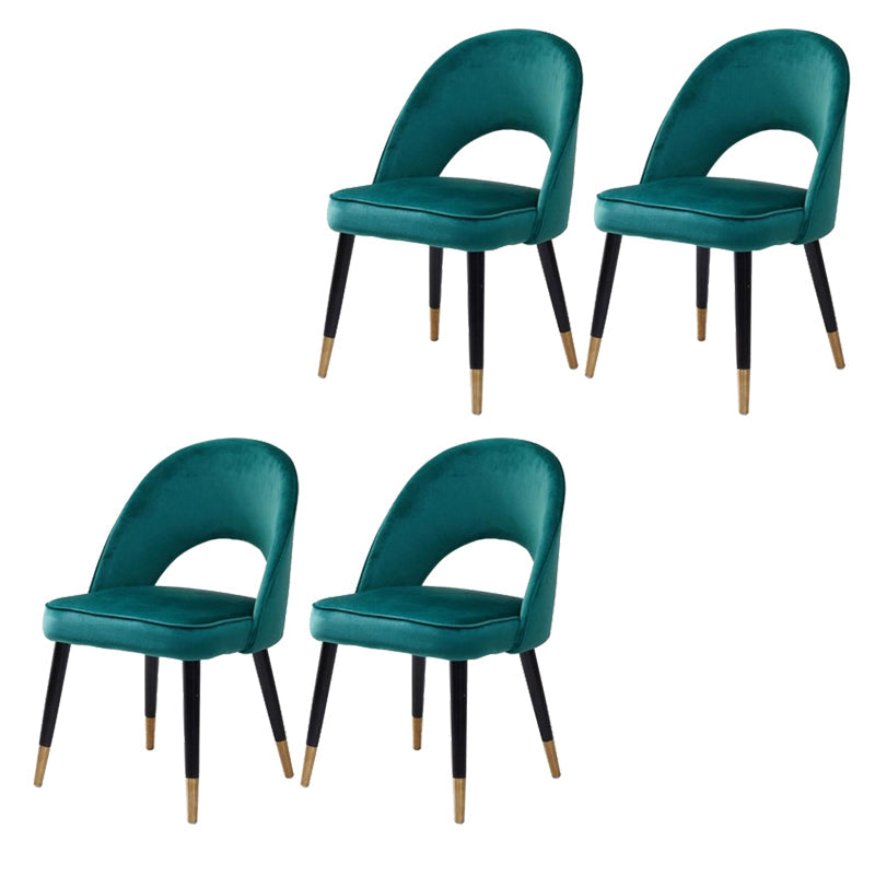 Glam Arm Chair Fabric Open Back Dining Chair for Dining Room Green 4 Piece Set Clearhalo 'Dining Chairs' 'Dining Tables & Seating' 'dining_chair' 'furn' 'furn_dining_chair' 'Furniture' 'Kitchen & Dining Furniture' 6452371