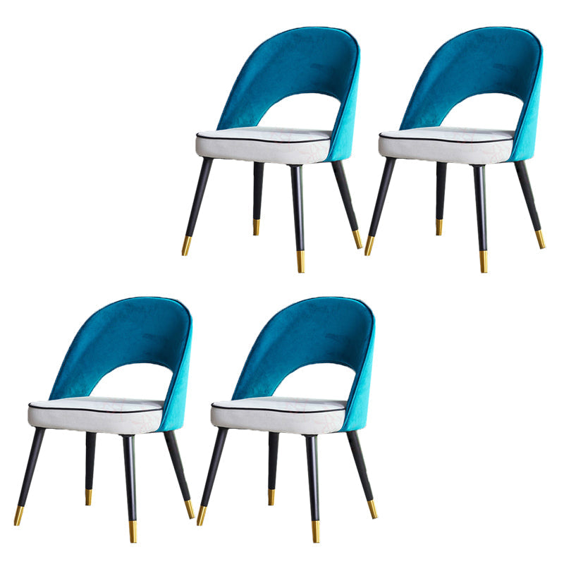 Glam Arm Chair Fabric Open Back Dining Chair for Dining Room Gray-Green 4 Piece Set Clearhalo 'Dining Chairs' 'Dining Tables & Seating' 'dining_chair' 'furn' 'furn_dining_chair' 'Furniture' 'Kitchen & Dining Furniture' 6452378