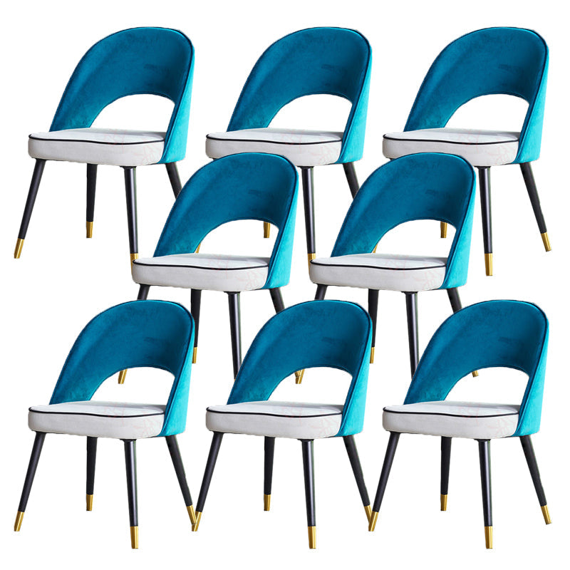 Glam Arm Chair Fabric Open Back Dining Chair for Dining Room Gray-Green 8 Piece Set Clearhalo 'Dining Chairs' 'Dining Tables & Seating' 'dining_chair' 'furn' 'furn_dining_chair' 'Furniture' 'Kitchen & Dining Furniture' 6452380