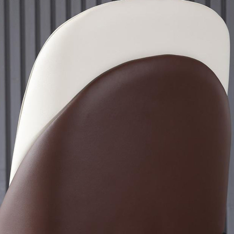 Glam -stijl lederen zijkant houten frame binnen eetkamerstoel