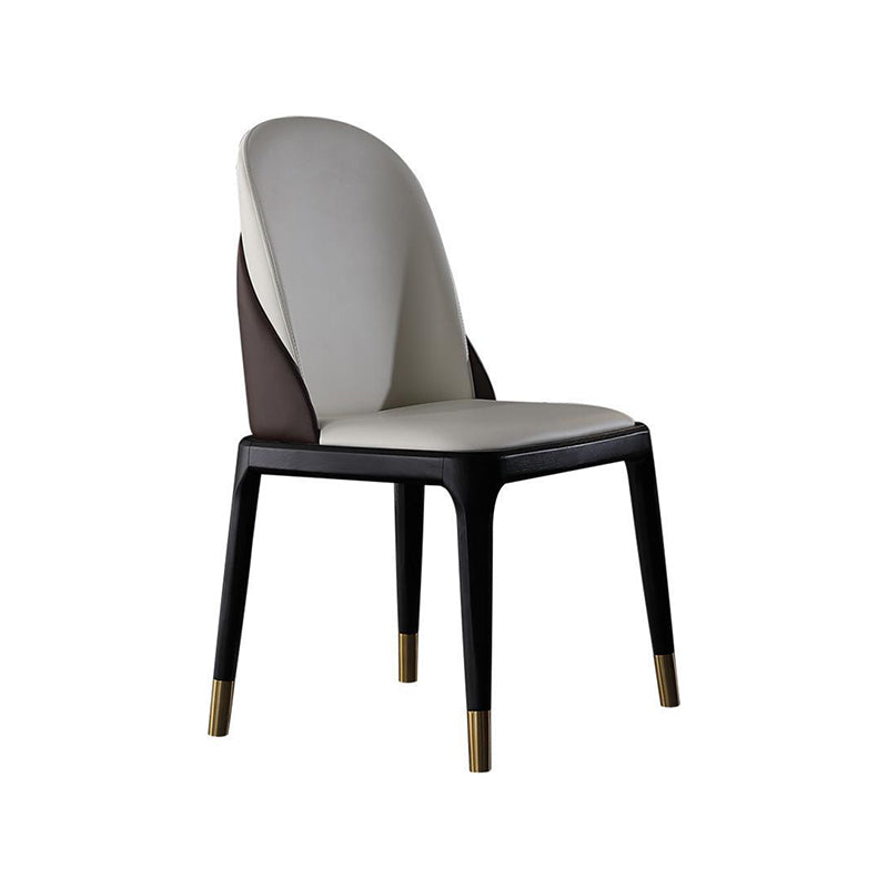 Glam Style Leather Side Chair Wooden Frame Indoor Dining Chair Clearhalo 'Dining Chairs' 'Dining Tables & Seating' 'dining_chair' 'furn' 'furn_dining_chair' 'Furniture' 'Kitchen & Dining Furniture' 6452449