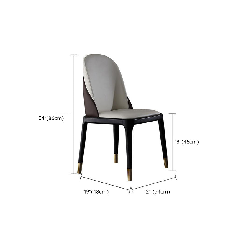 Glam Style Leather Side Chair Wooden Frame Indoor Dining Chair Clearhalo 'Dining Chairs' 'Dining Tables & Seating' 'dining_chair' 'furn' 'furn_dining_chair' 'Furniture' 'Kitchen & Dining Furniture' 6452452