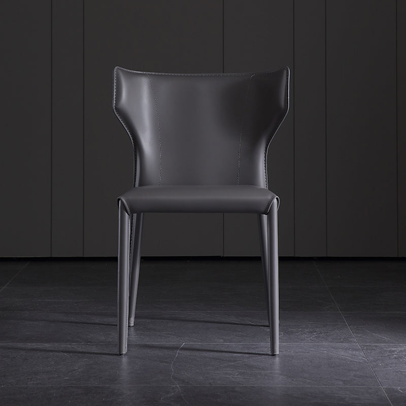 Industriële wingback zijstoel gestoffeerde armloze eetkamerstoelen