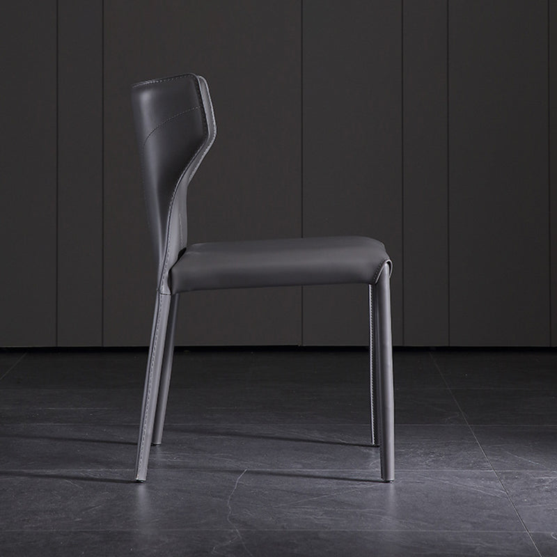 Industriële wingback zijstoel gestoffeerde armloze eetkamerstoelen