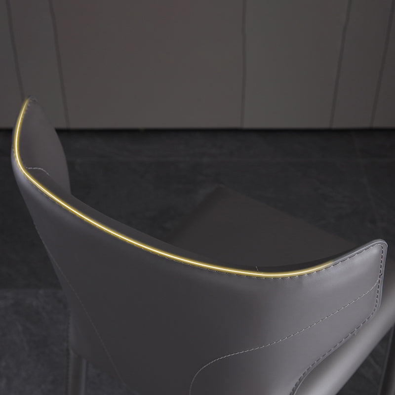 Industriële wingback zijstoel gestoffeerde armloze eetkamerstoelen