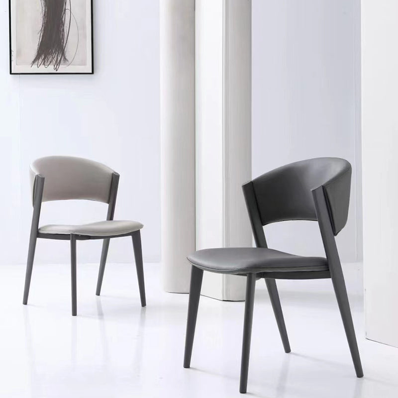 Modern Home Chair Open Back Dining Side Chair with Metal Legs