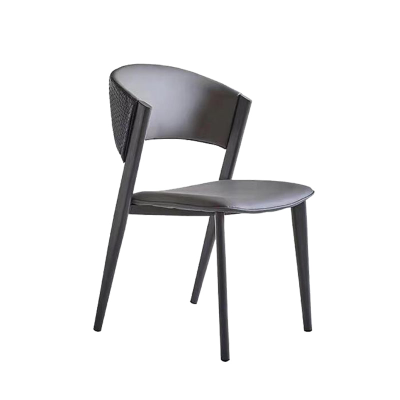 Modern Home Chair Open Back Dining Side Chair with Metal Legs