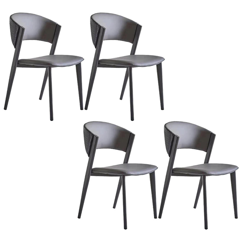 Modern Home Chair Open Back Dining Side Chair with Metal Legs