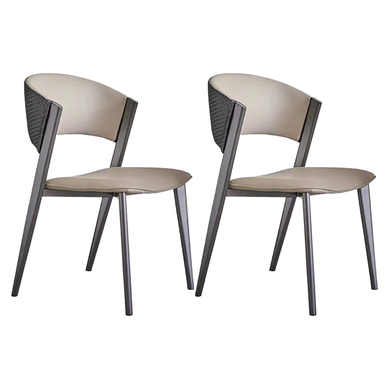 Modern Home Chair Open Back Dining Side Chair with Metal Legs