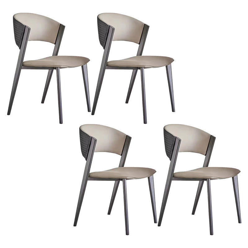 Modern Home Chair Open Back Dining Side Chair with Metal Legs