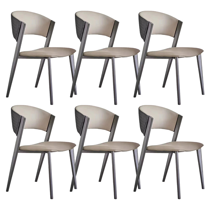 Modern Home Chair Open Back Dining Side Chair with Metal Legs